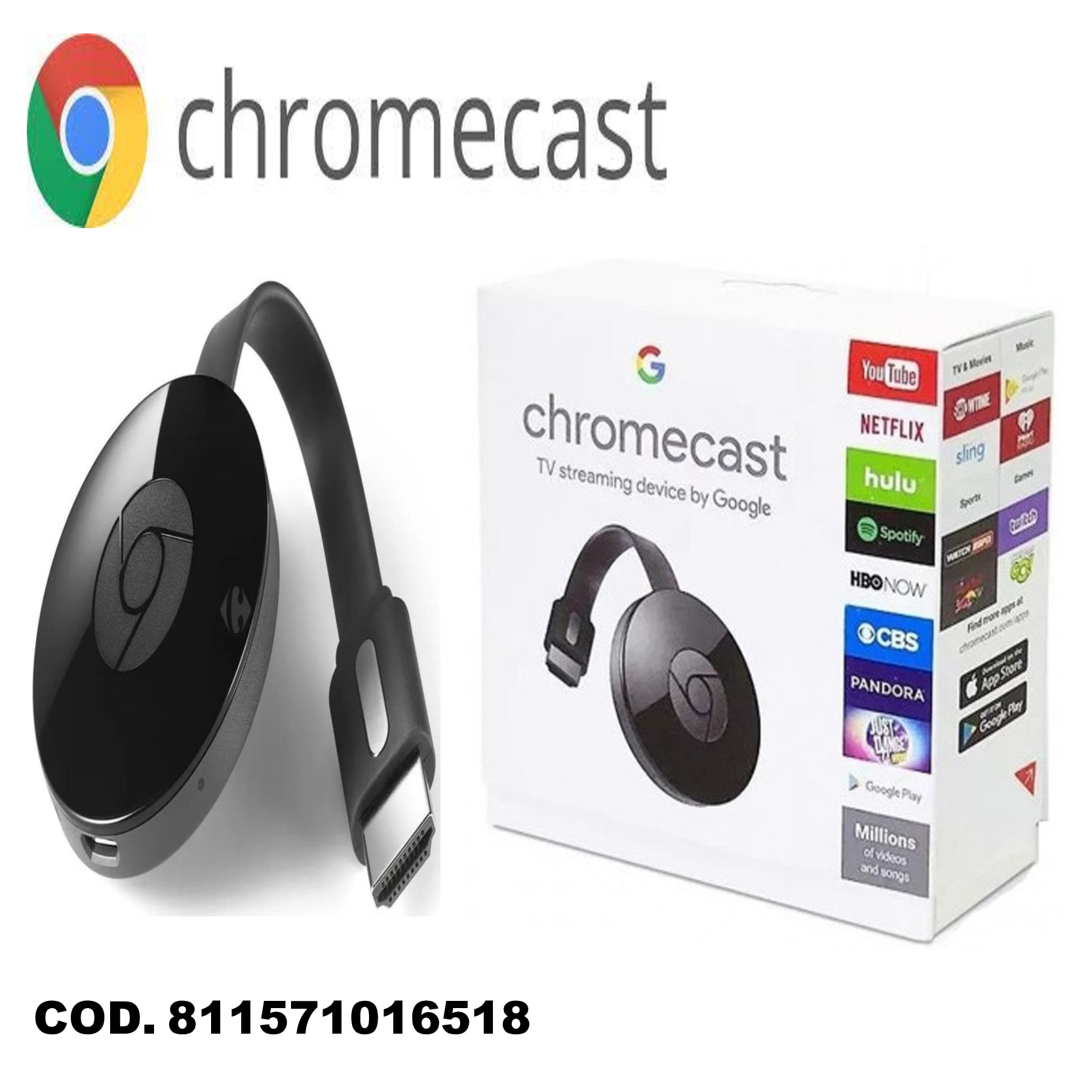 Google Chromecast Dispositivo Multimedia - Celulares Ecuador