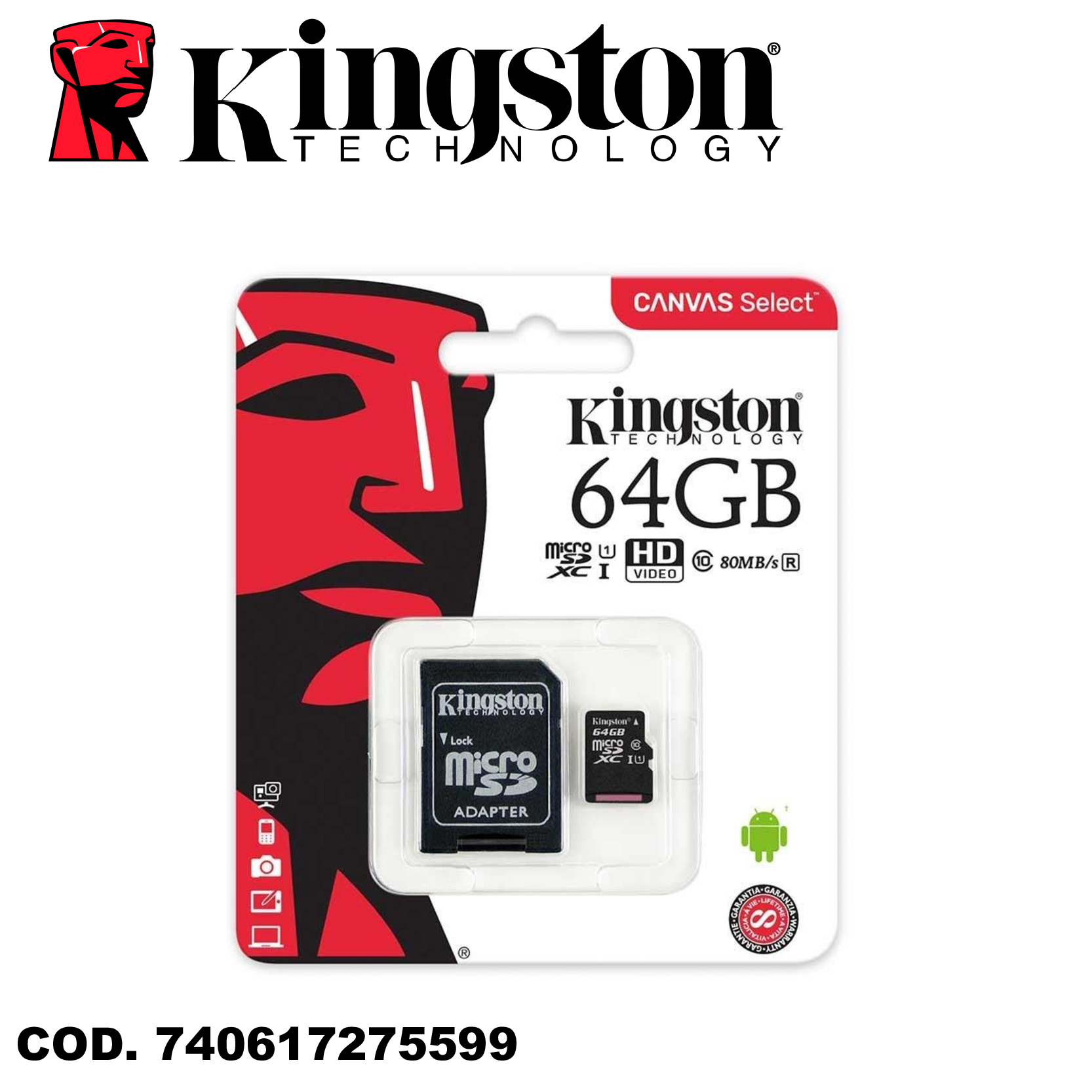 Conectado Síntomas Desempleados Kingston Memoria SD 64GB Clase 10 80MB/S - Celulares Ecuador